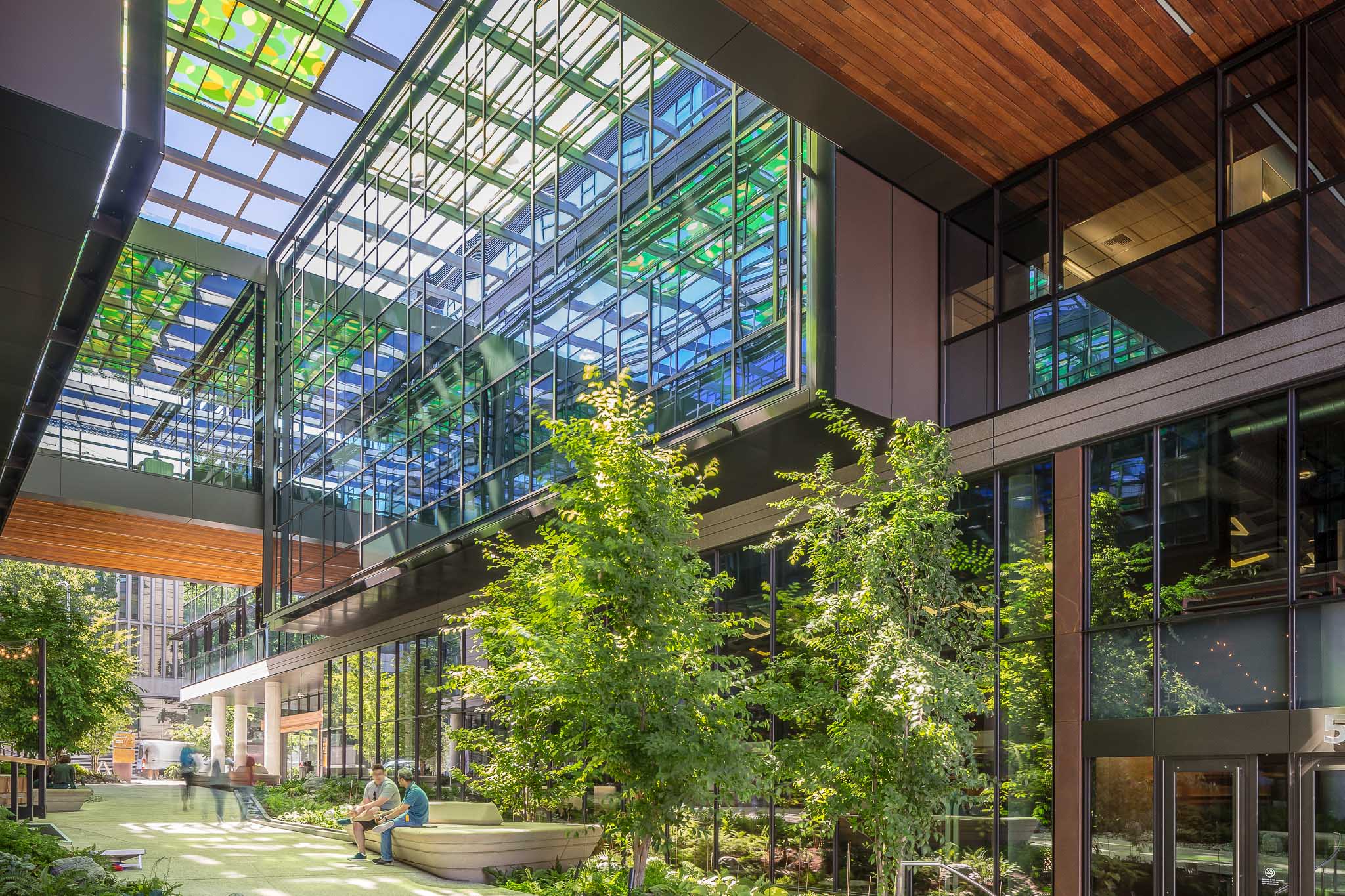 Glass atrium in Amazon.com office building